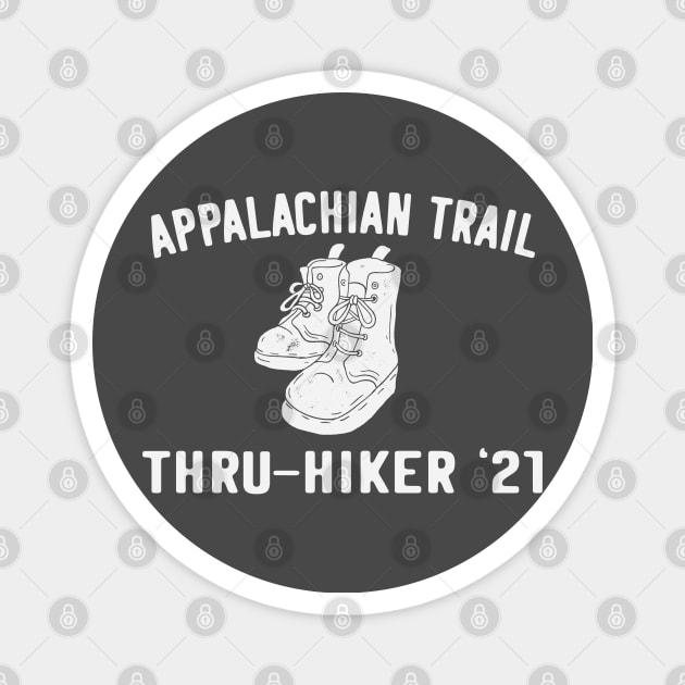 Appalachian Trail Thru Hiker 2021 (blanco) Magnet by Camp Happy Hour